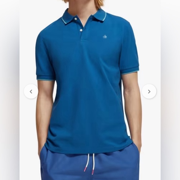 NWT - Scotch & Soda Men’s Classic Logo Polo Shirt with Tipping - Size XL - Picture 2 of 11